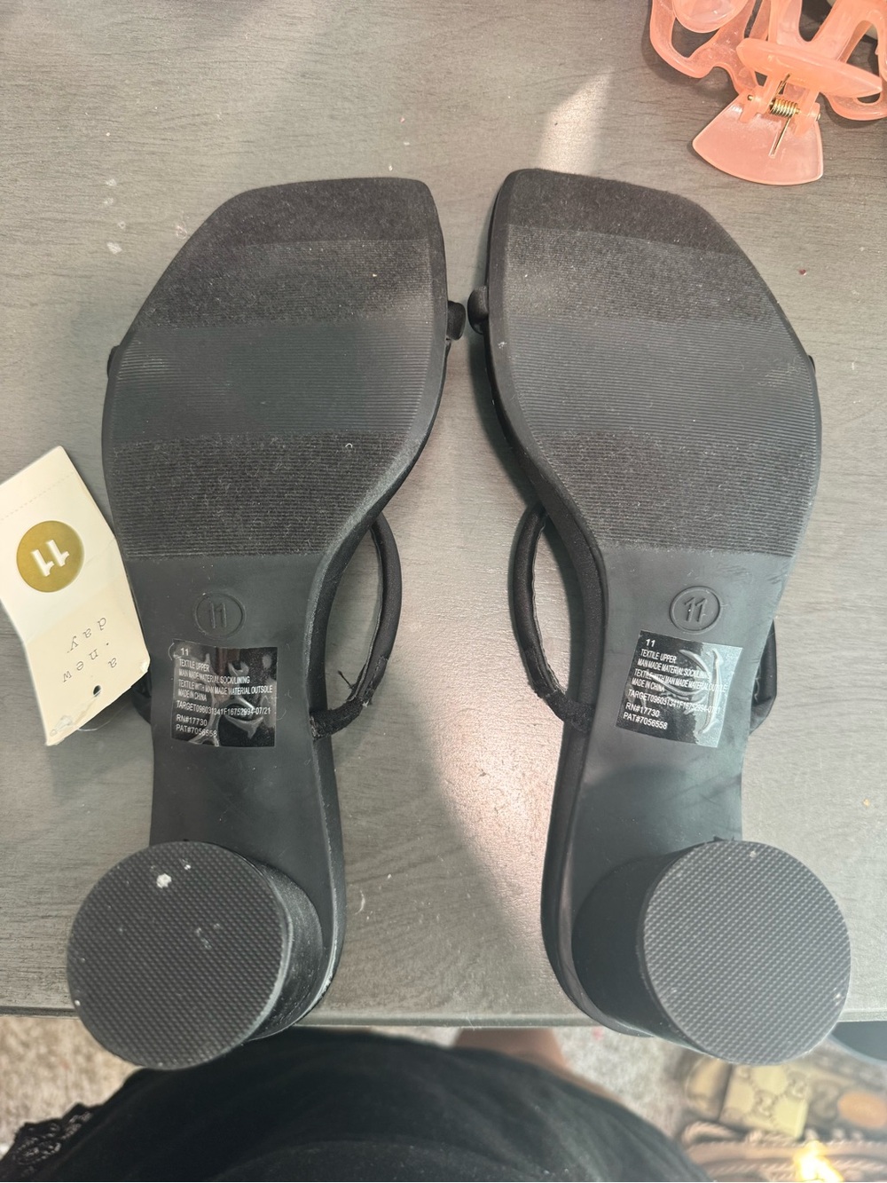 a new day Black Square-Toe Strappy Block Heel Sandals - Picture 2 of 3